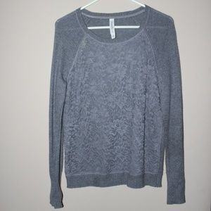 Aeropostale Lace & Knit Long Sleeve Sweater Sz S